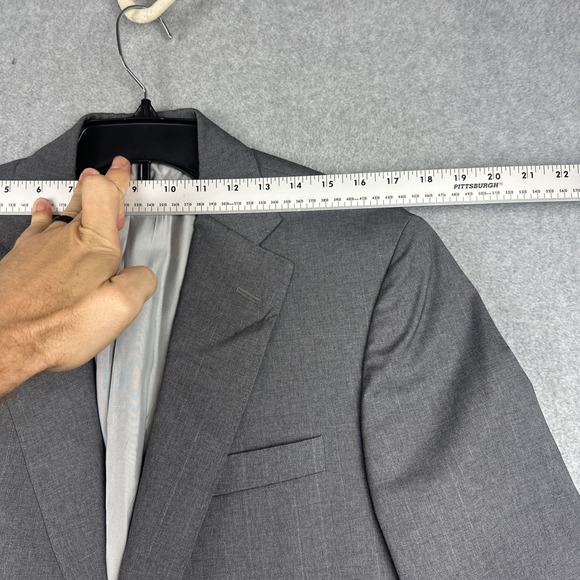 Samuelsohn Blazer Mens 40R Gray 100% Wool Lanificio Cerruti Sports Jacket Italy - Picture 7 of 14